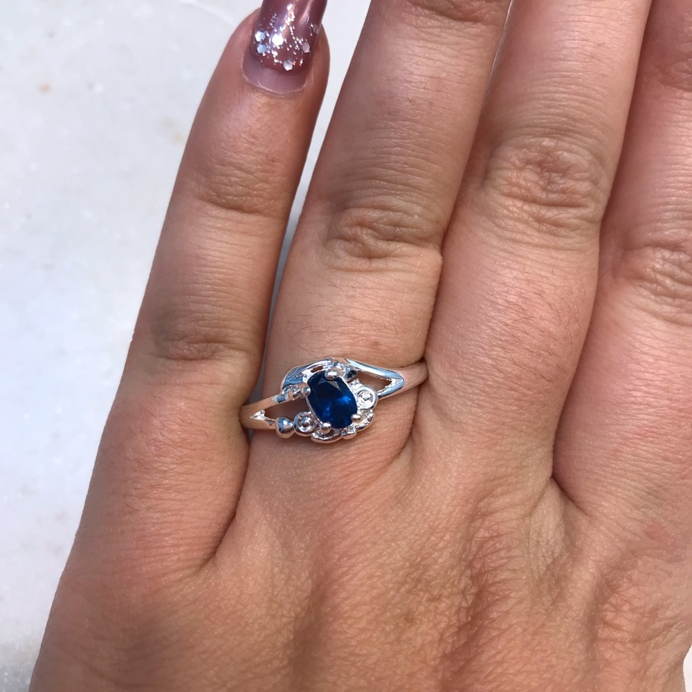 Blue CZ Gem Ring